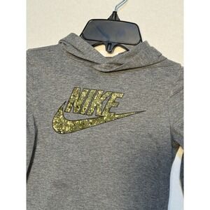 Nike Toddler Long Sleeve Hoodie Hooded Pullover Pocket Graphic Grey Size 3T